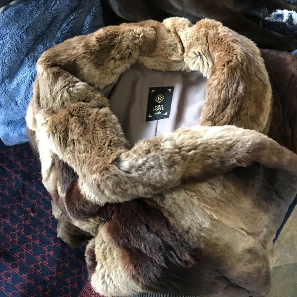 Polo Norte brown rabbit very long coat, XL - Picture 2 of 6